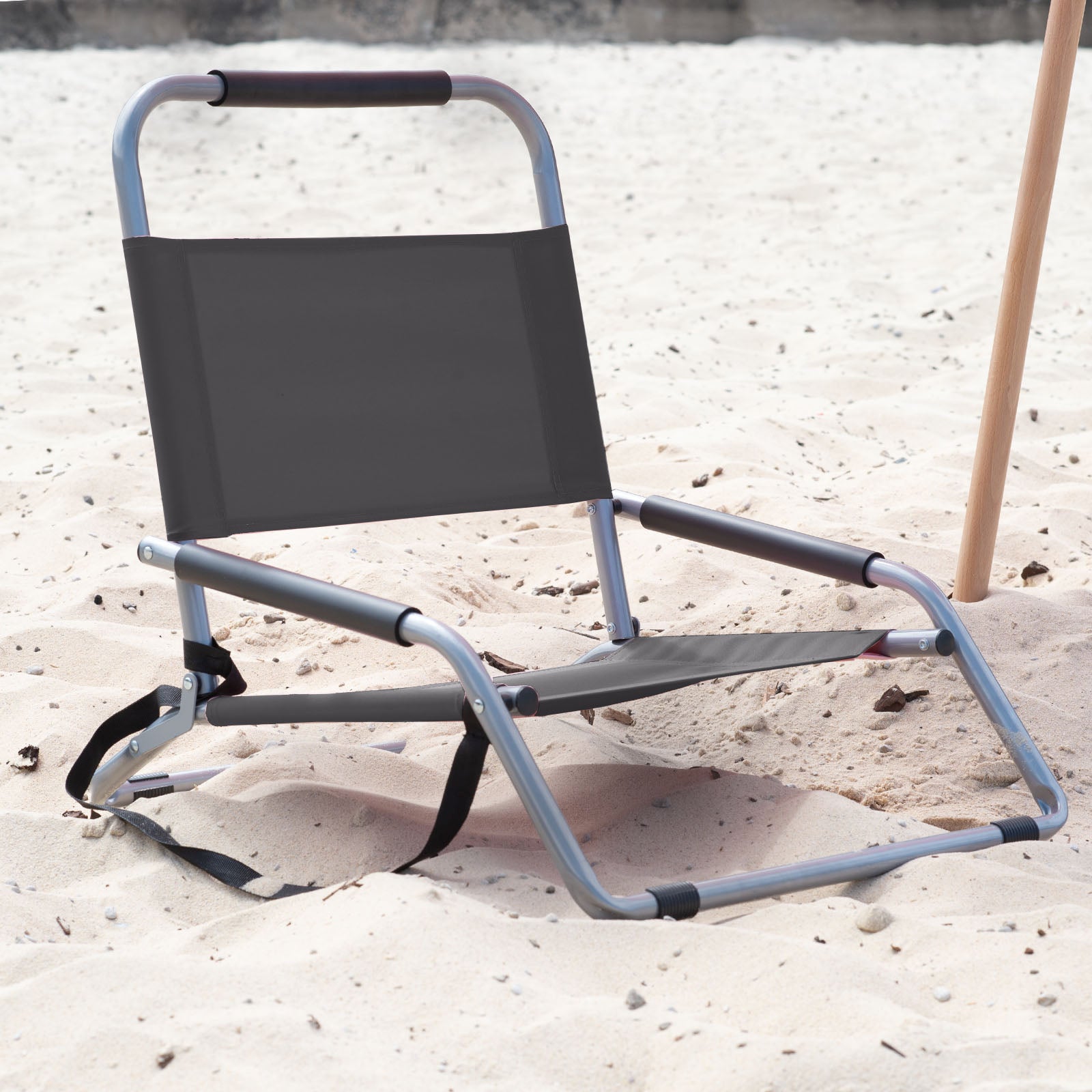 Havana Outdoors Beach Chair 2 Pack Folding Portable Summer Camping Outdoors - Black 3