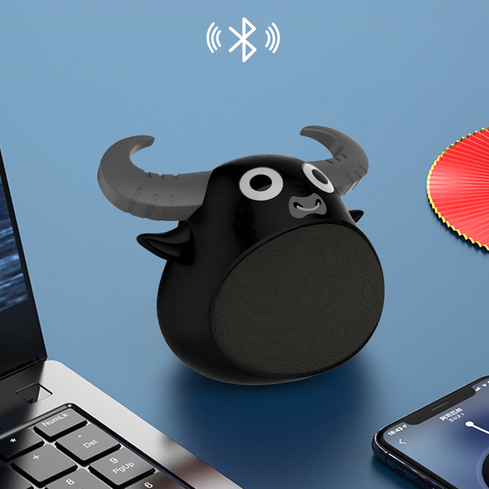 Fitsmart Bluetooth Animal Face Speaker Portable Wireless Stereo Sound - Khaki 4