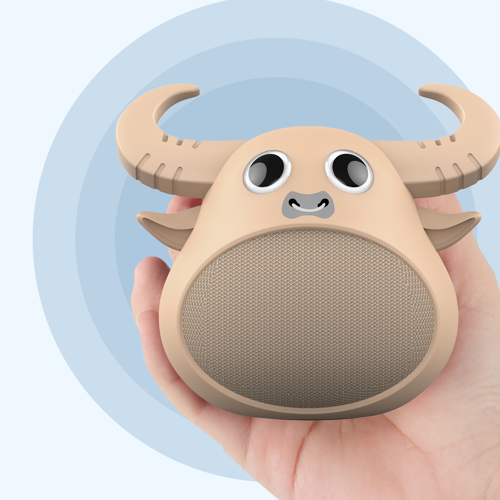 Fitsmart Bluetooth Animal Face Speaker Portable Wireless Stereo Sound - Khaki 6