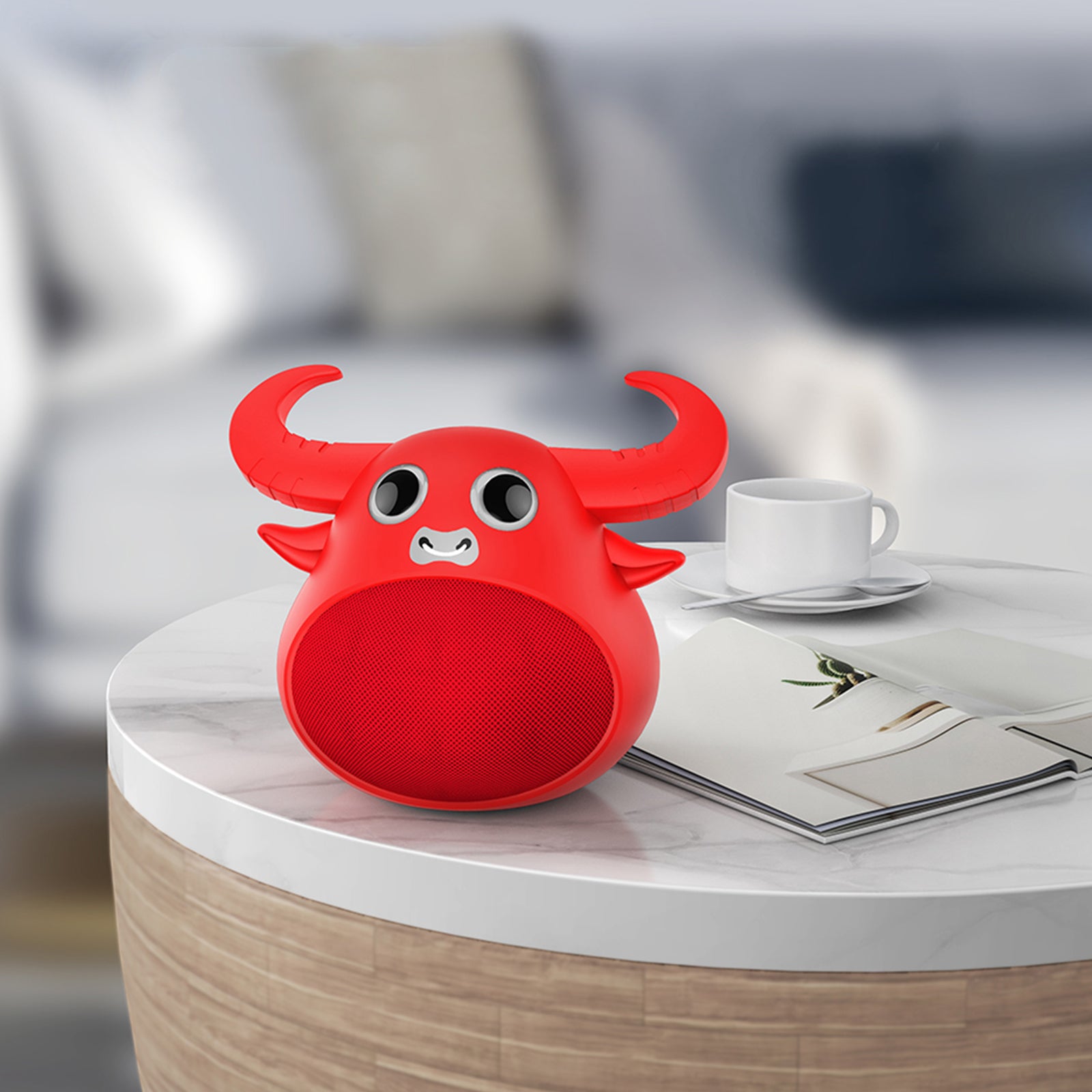 Fitsmart Bluetooth Animal Face Speaker Portable Wireless Stereo Sound - Red 3