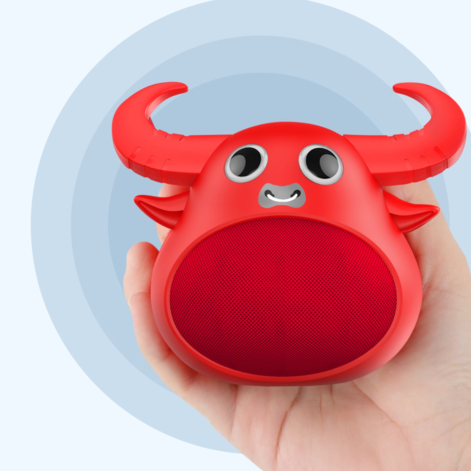 Fitsmart Bluetooth Animal Face Speaker Portable Wireless Stereo Sound - Red 7