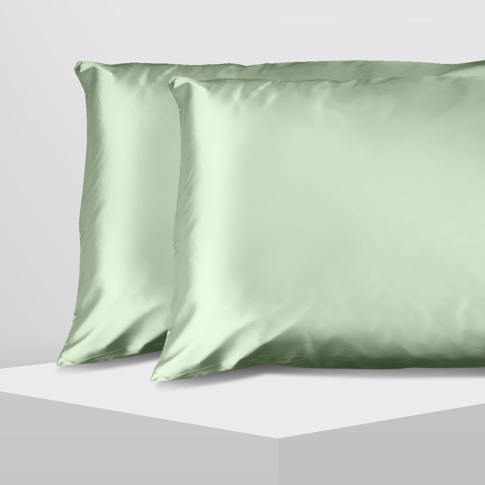 Casa Decor Luxury Satin Pillowcase Twin Pack Size With Gift Box Luxury - Sage Green 3