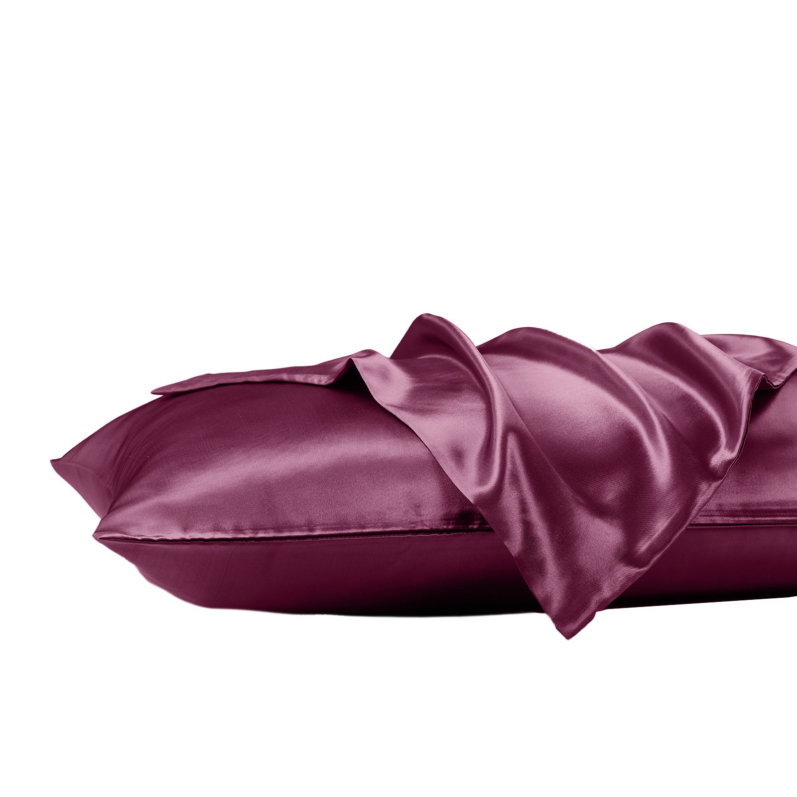 Royal Comfort Satin Sheet Set 3 Piece Fitted Sheet Pillowcase Soft  - King - Malaga Wine 5