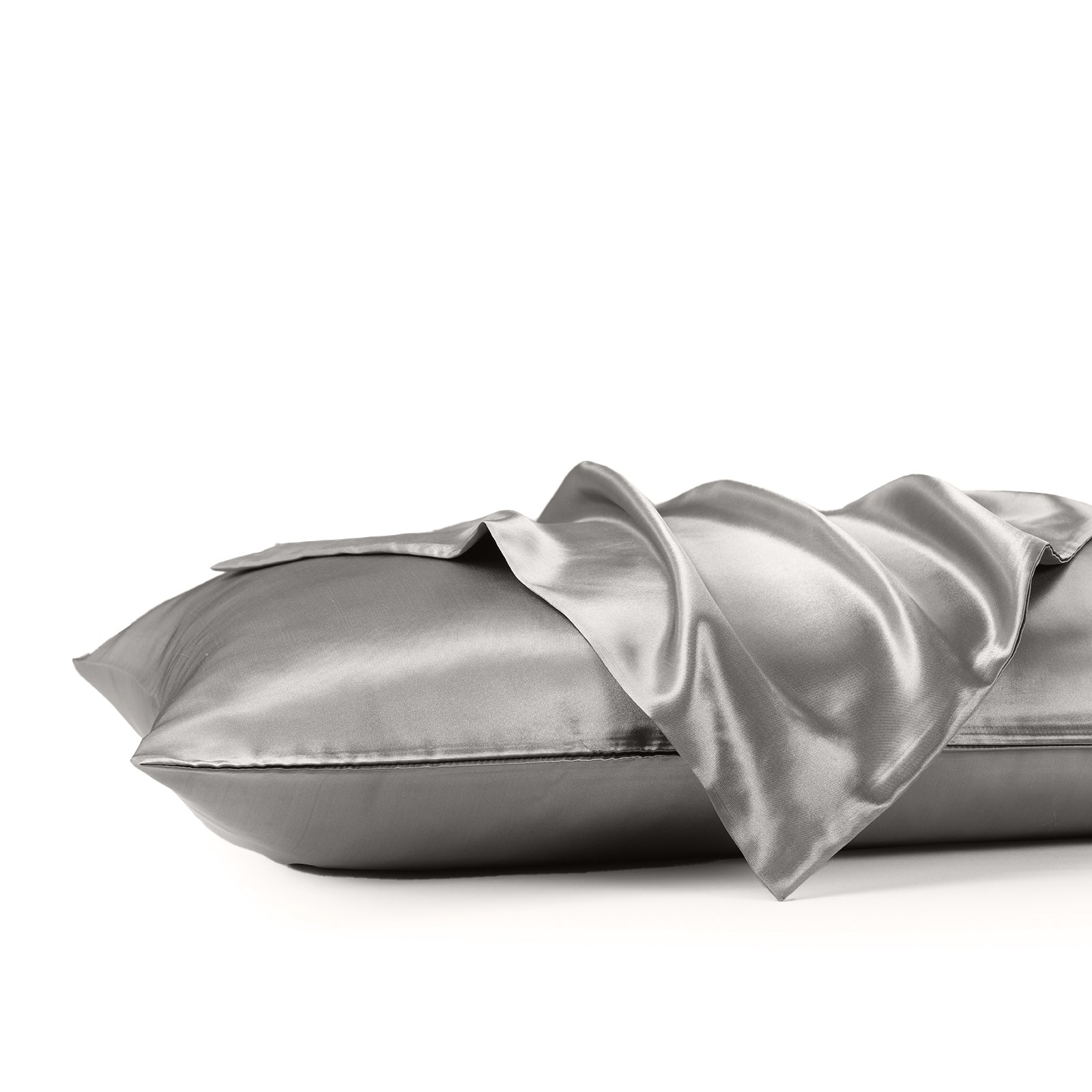 Royal Comfort Satin Sheet Set 3 Piece Fitted Sheet Pillowcase Soft  - King - Charcoal 5