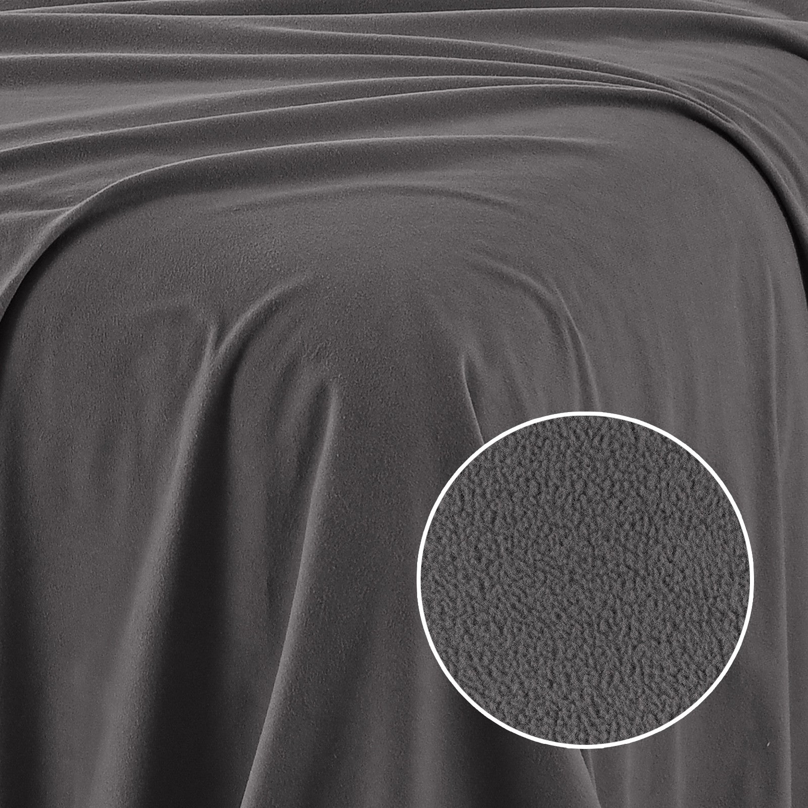 Royal Comfort Polar Fleece Flannel Sheet Set Ultra Soft Plush Cozy - Single - Charcoal 9