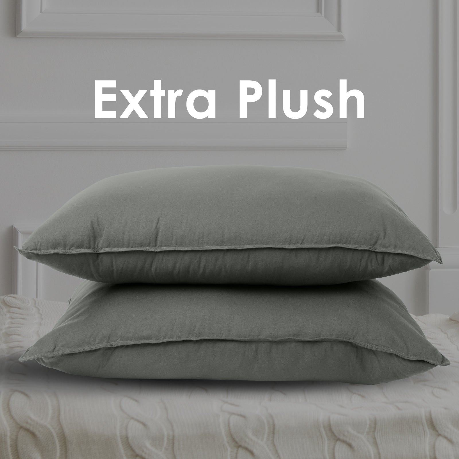 Royal Comfort Charcoal Bamboo Pillow Hotel Quality Luxury Twin Pack 8