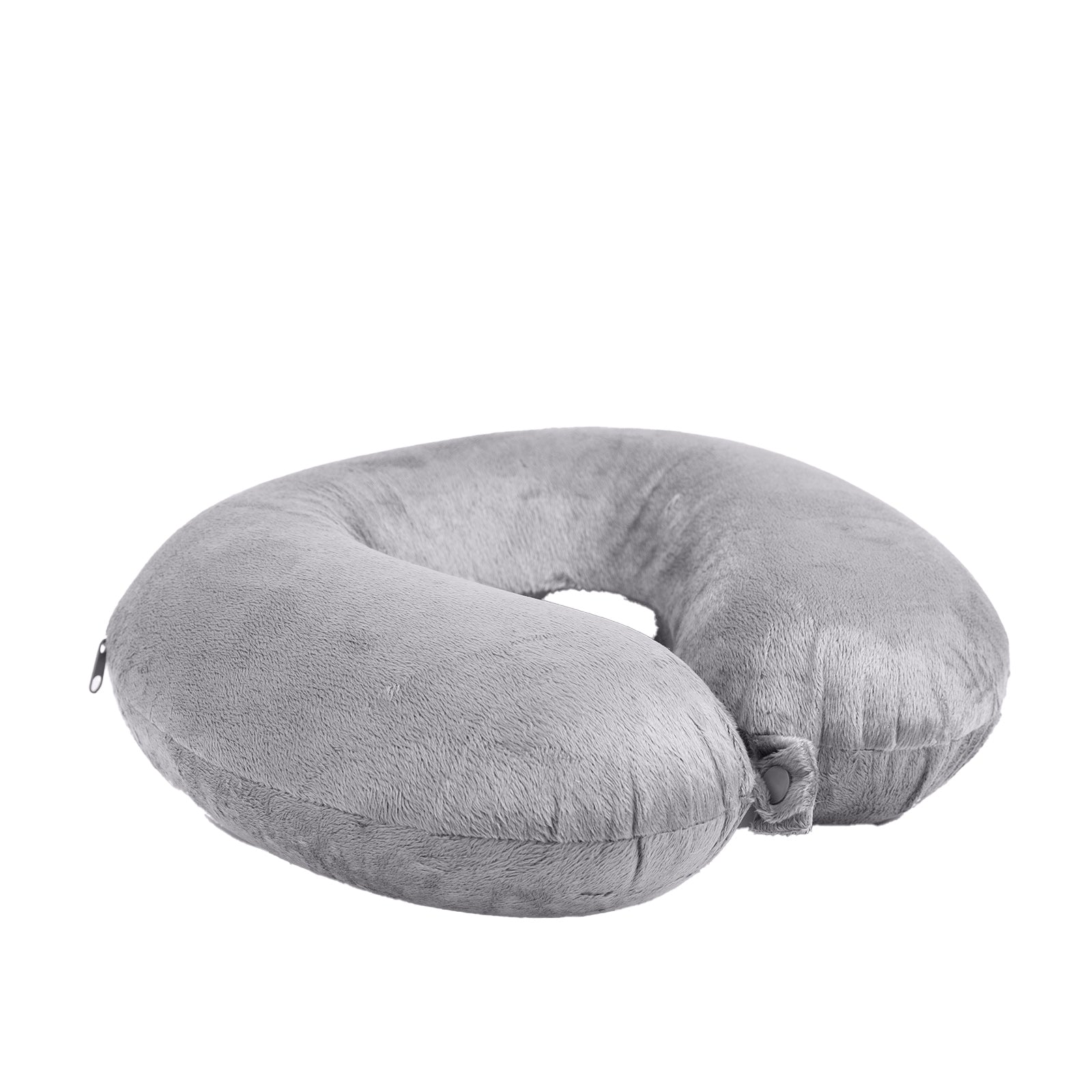 Milano Decor Memory Foam Travel Neck Pillow With Clip Cushion Support Soft Grey 4