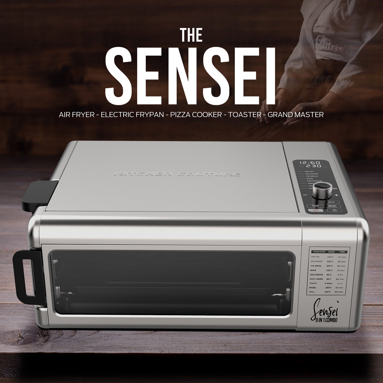 Kitchen Couture 9-In-1 Sensei XL Flip Air Fryer Oven Grill Stainless Steel 4