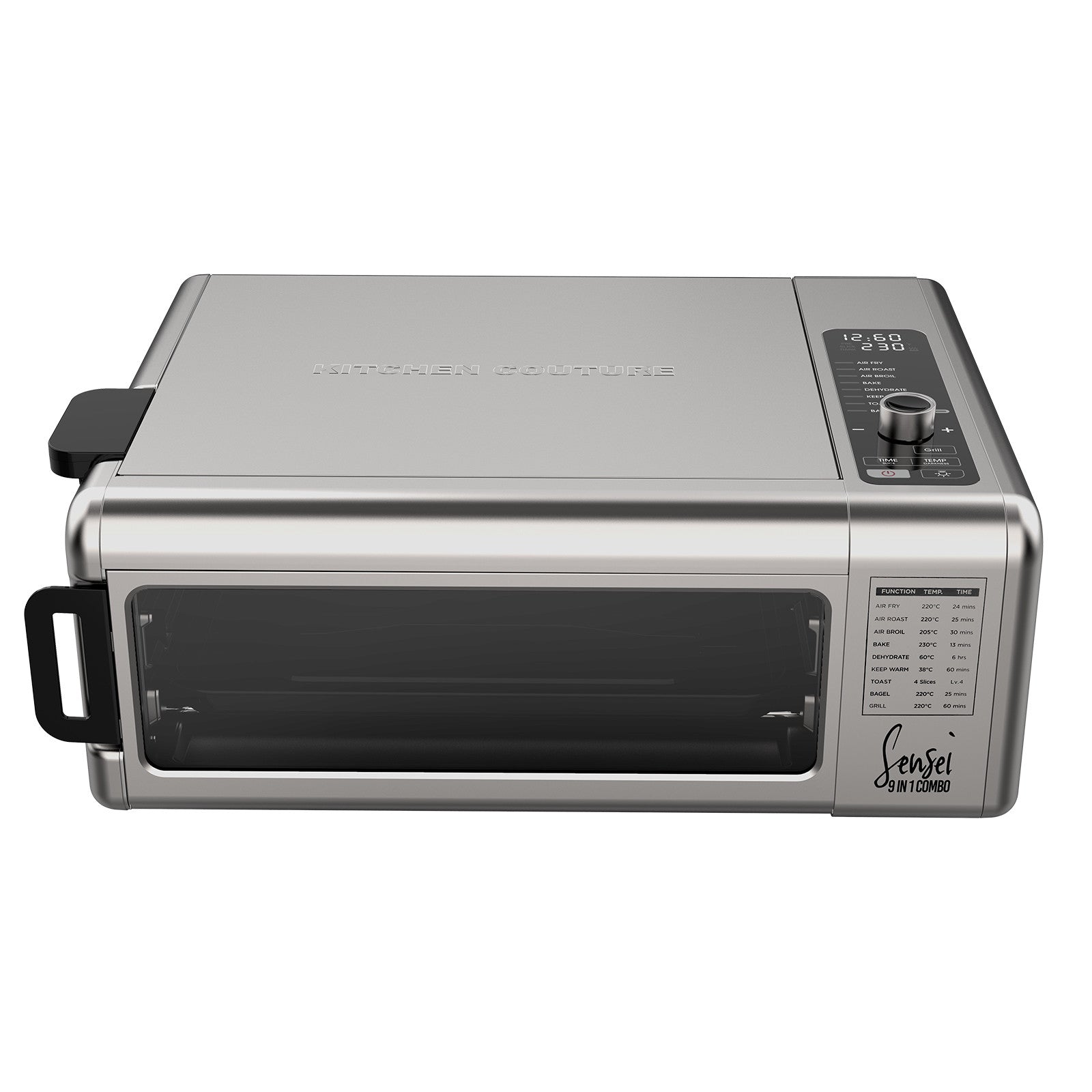 Kitchen Couture 9-In-1 Sensei XL Flip Air Fryer Oven Grill Stainless Steel 10