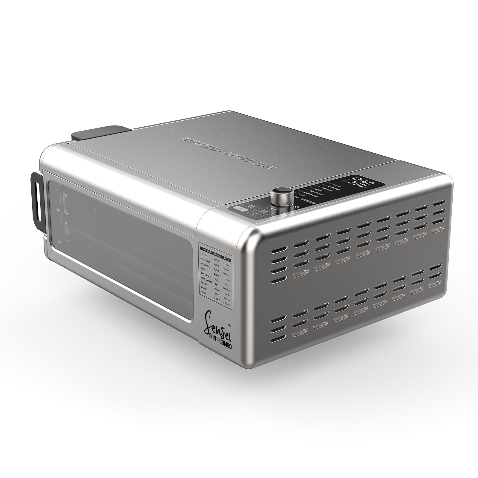 Kitchen Couture 9-In-1 Sensei XL Flip Air Fryer Oven Grill Stainless Steel 11