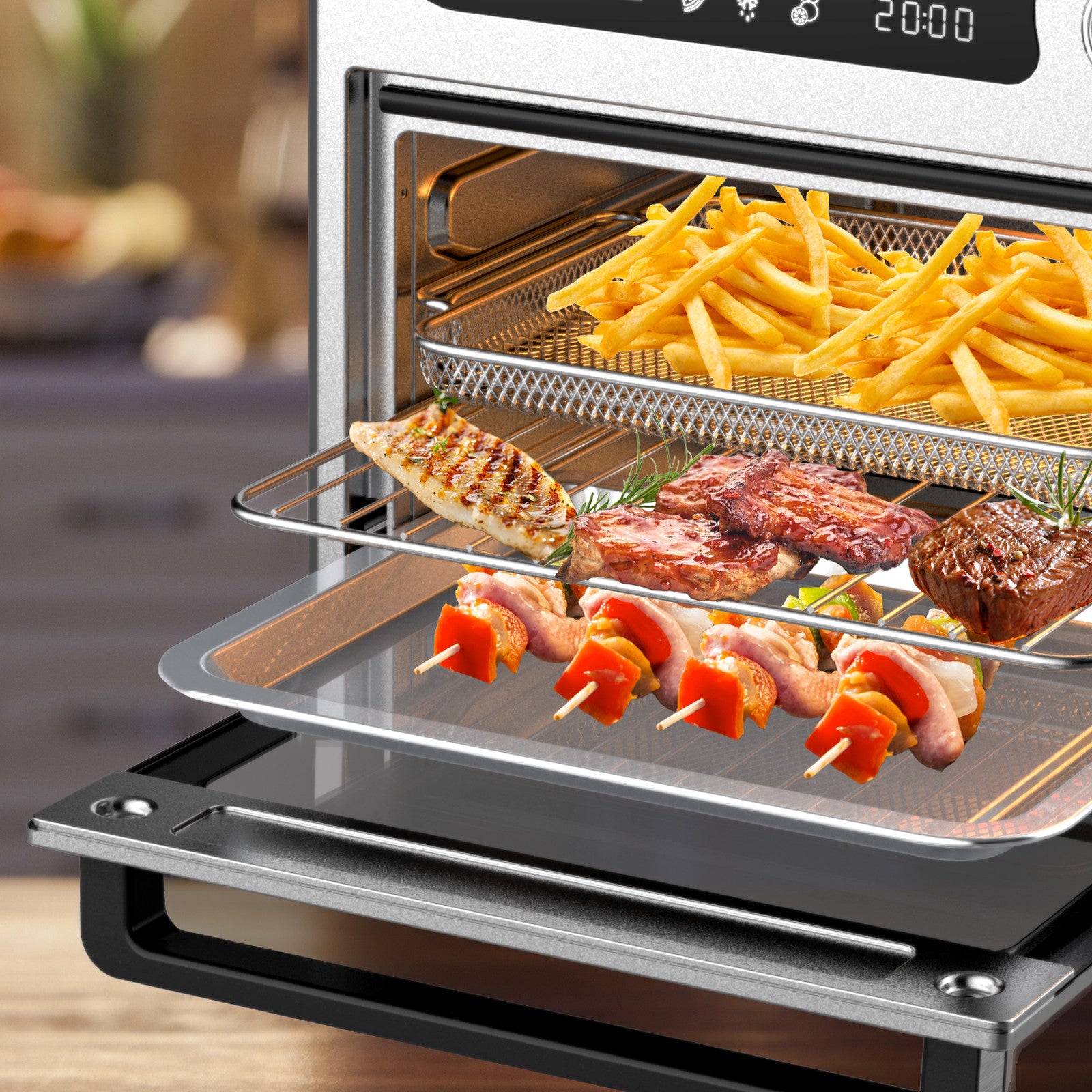 Kitchen Couture 10 Litre Compact Air Fryer Oven Oil Free Cooking Silver 6