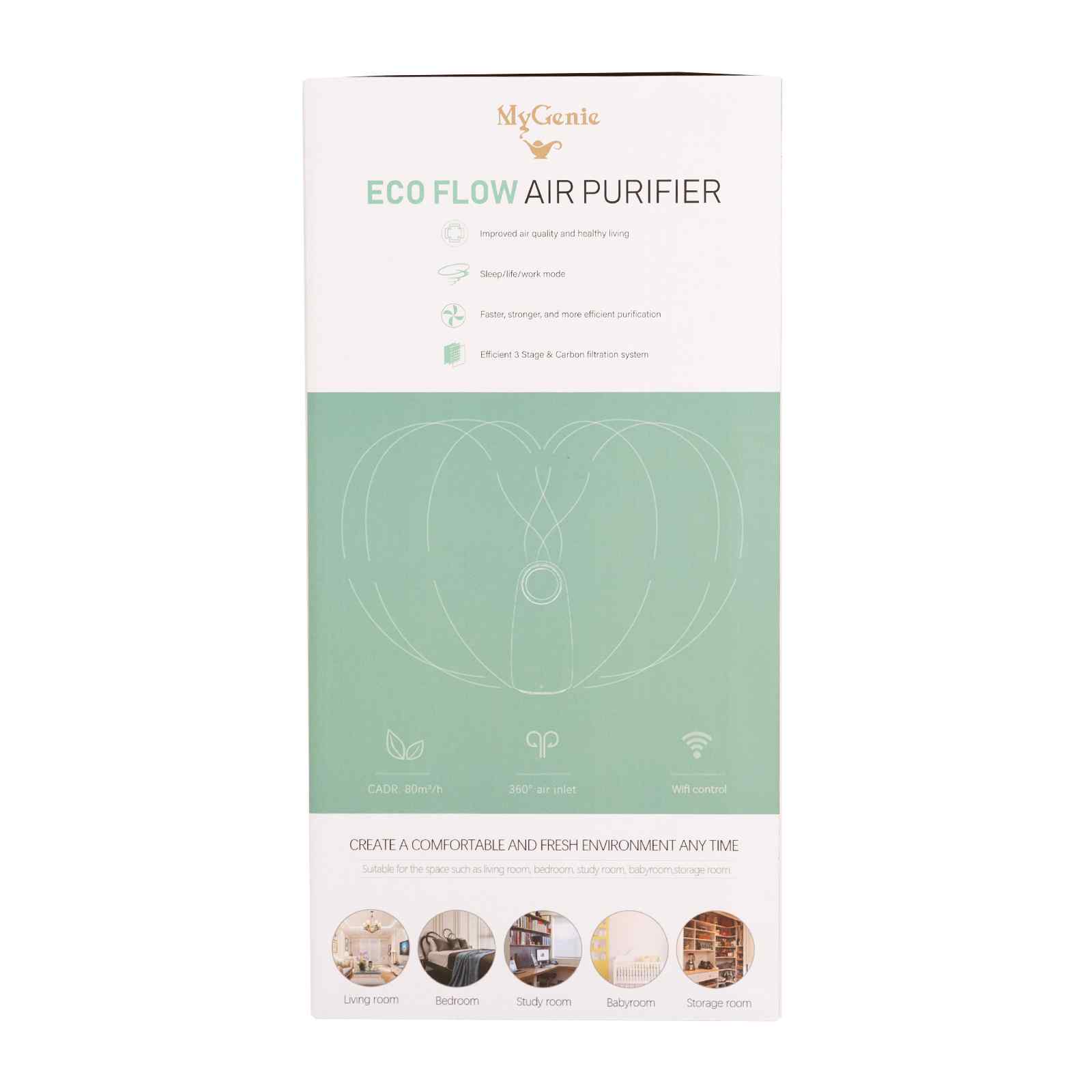 MyGenie Ultra Quiet Eco Flow Air Purifier WI-FI Control HEPA Filter White 13