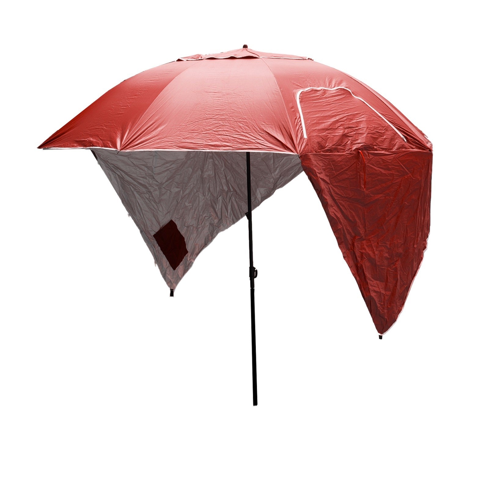 Havana Outdoors Beach Umbrella 2.4M Outdoor Garden Beach Portable Shade Shelter - Red 10