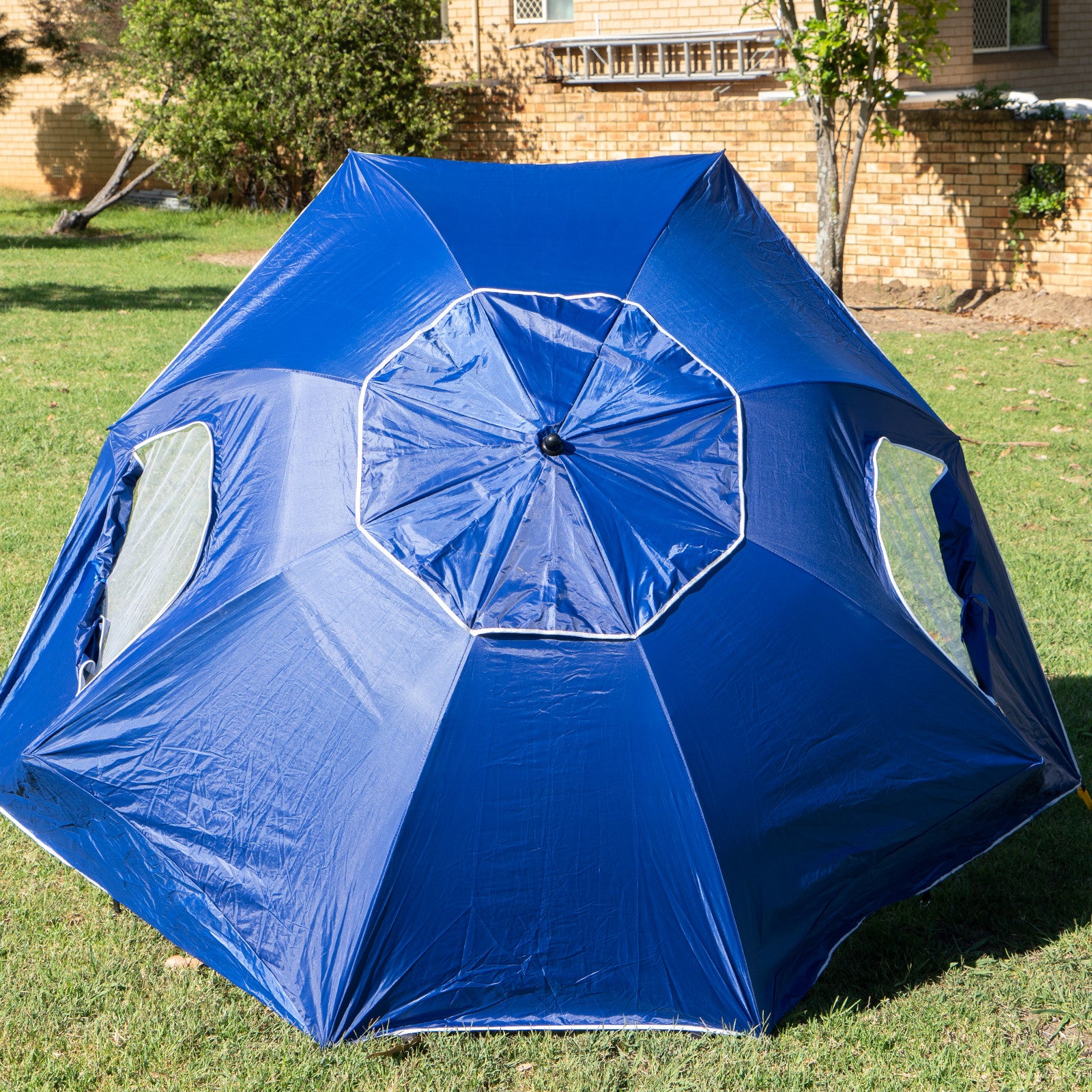 Havana Outdoors Beach Umbrella 2.4M Outdoor Garden Beach Portable Shade Shelter - Blue 8