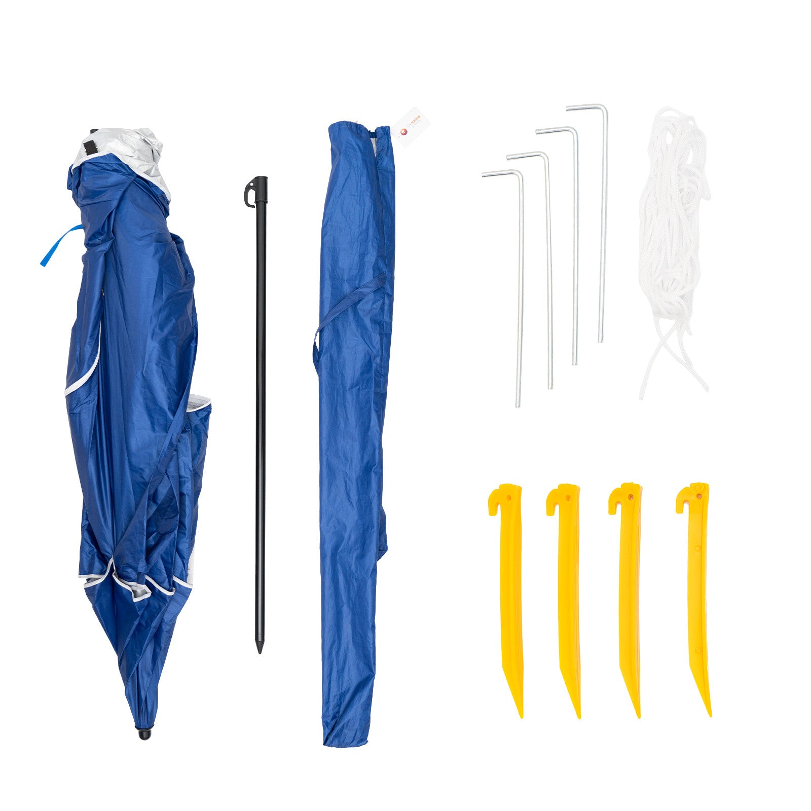 Havana Outdoors Beach Umbrella 2.4M Outdoor Garden Beach Portable Shade Shelter - Blue 10