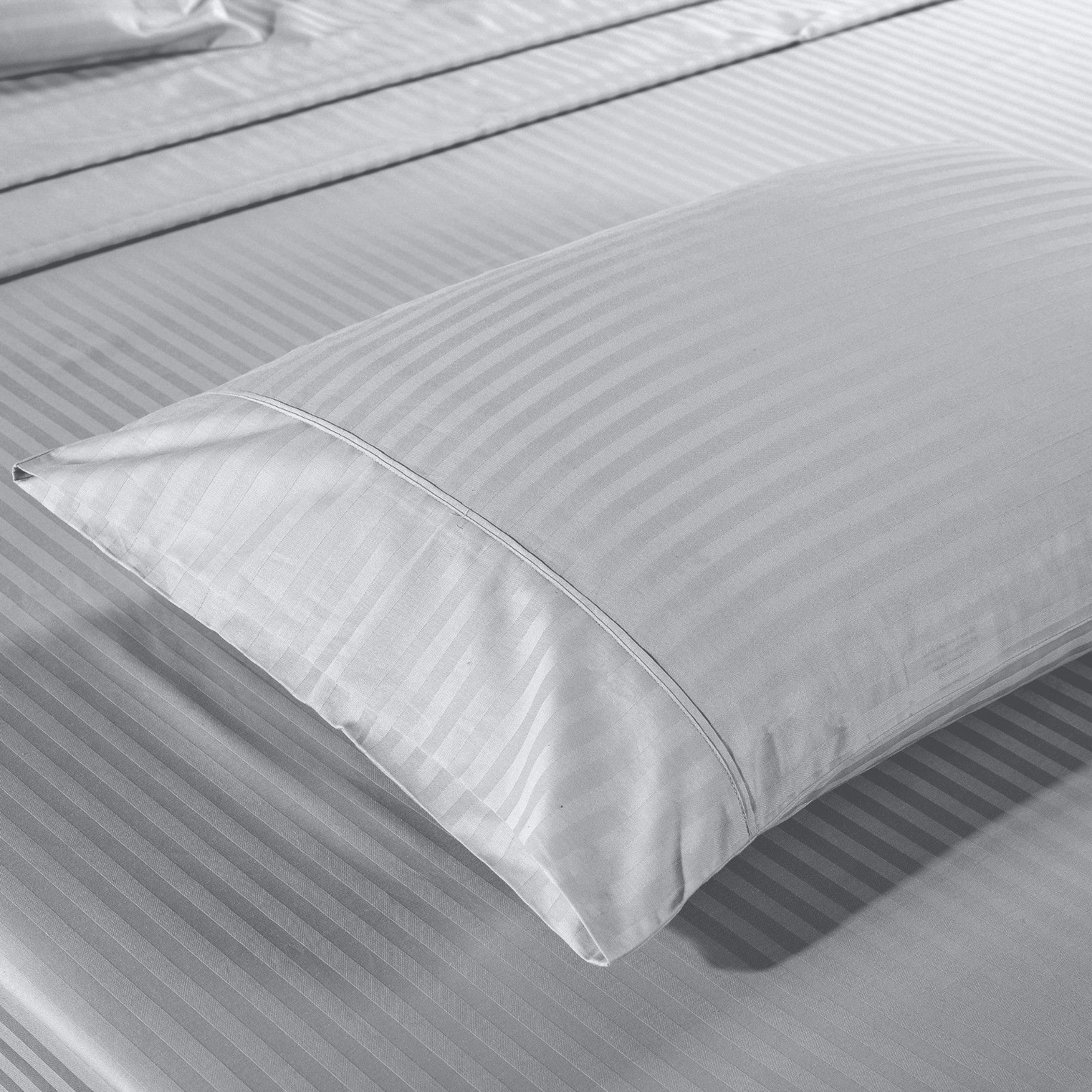 Kensington 1200 Thread Count 100% Egyptian Cotton Sheet Set Stripe Hotel Grade - Double - Silver 3