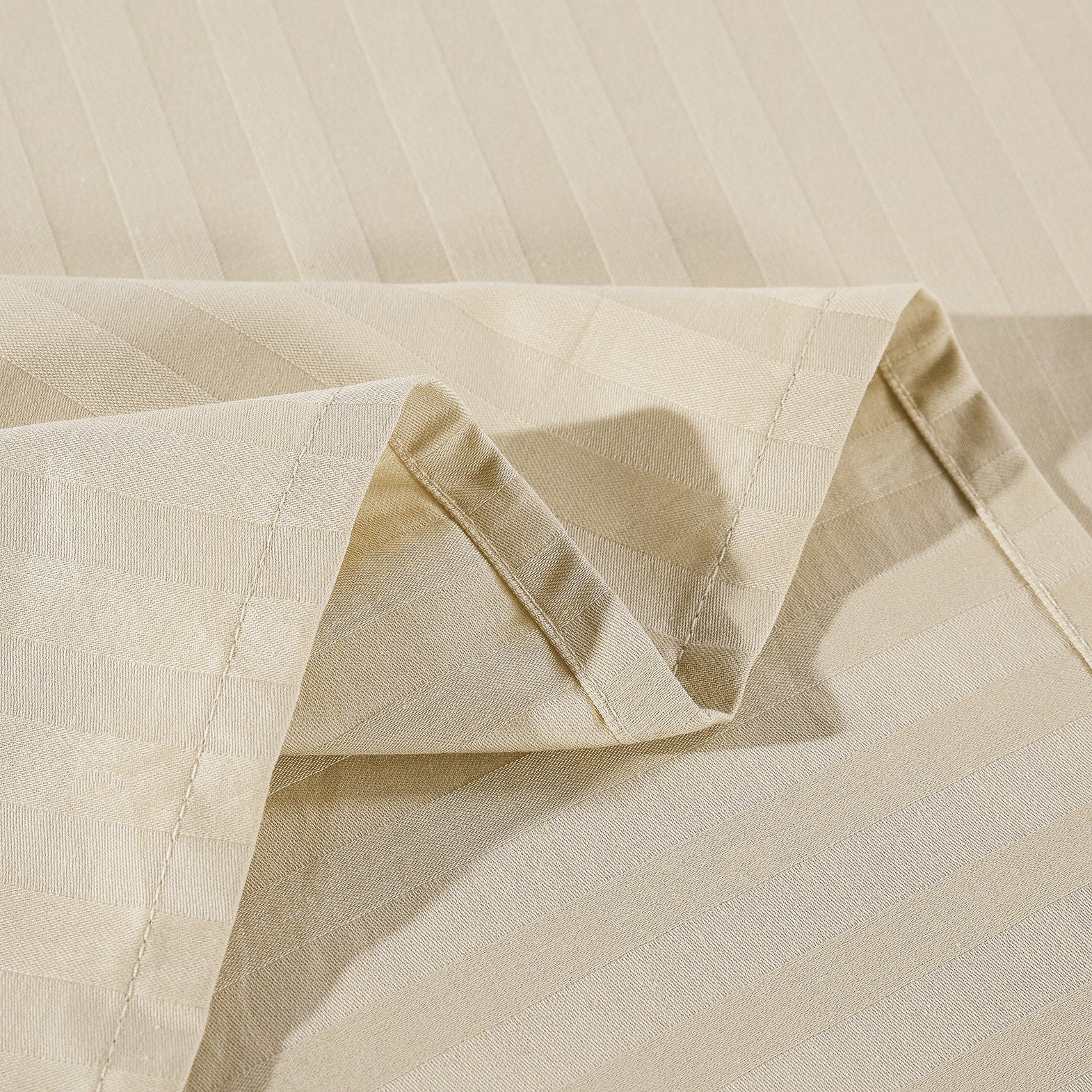 Kensington 1200 Thread Count 100% Egyptian Cotton Sheet Set Stripe Hotel Grade - King - Sand 5