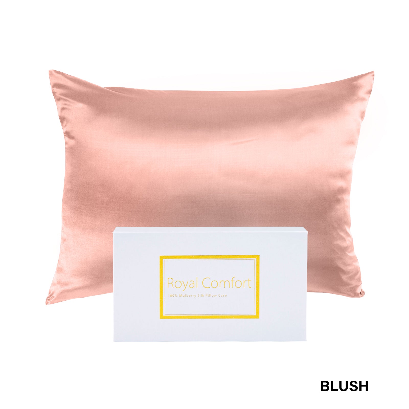 Royal Comfort Pure Silk Pillow Case 100% Mulberry Silk Hypoallergenic Pillowcase - Blush 7