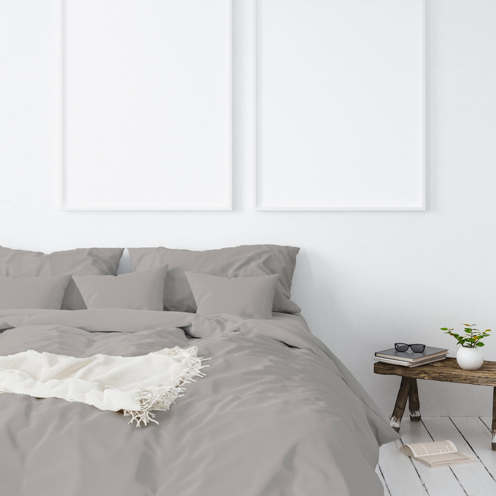 Balmain 1000 Thread Count Hotel Grade Bamboo Cotton Quilt Cover Pillowcases Set - King - Dove 3