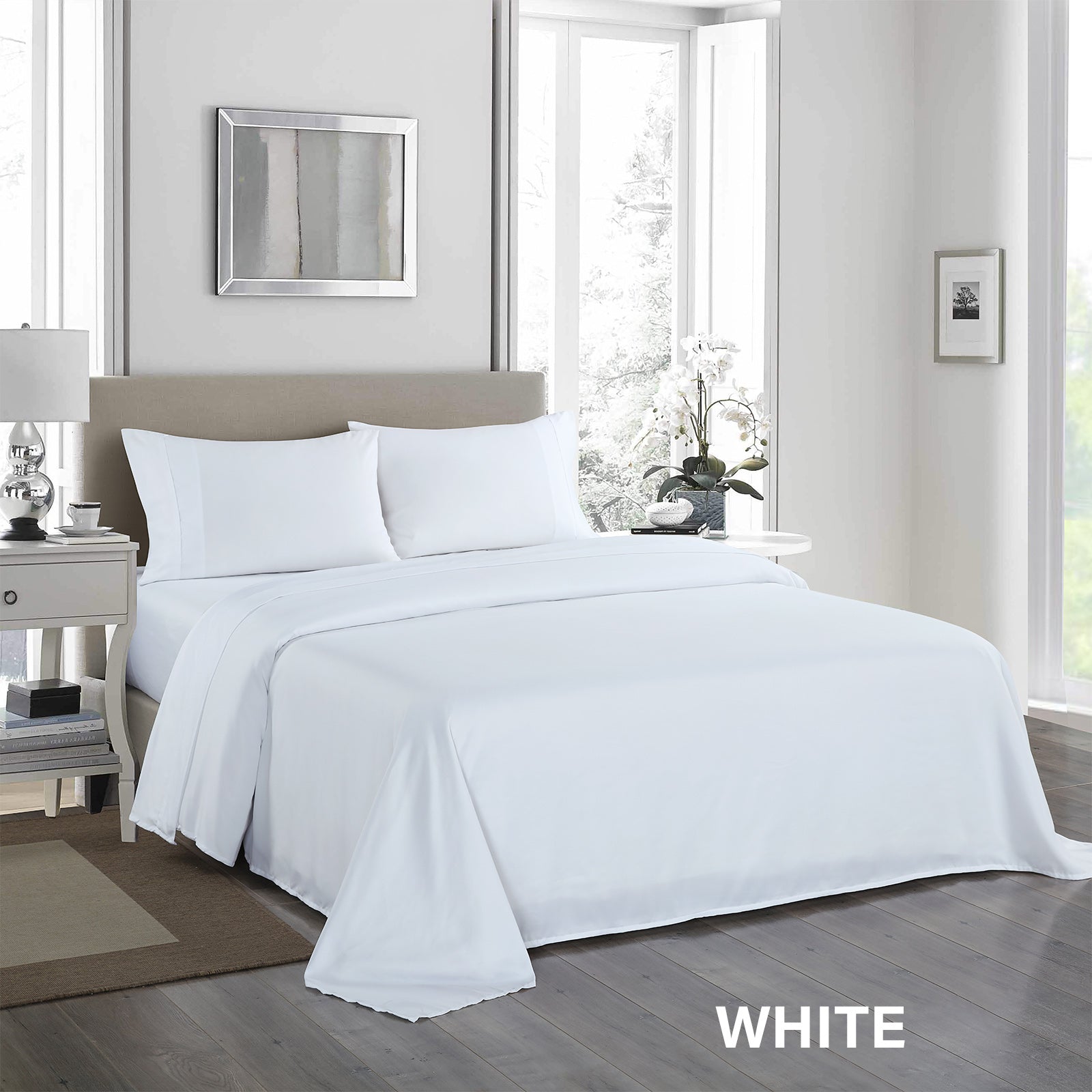 Royal Comfort 1200 Thread Count Sheet Set 4 Piece Ultra Soft Satin Weave Finish - King - White 6