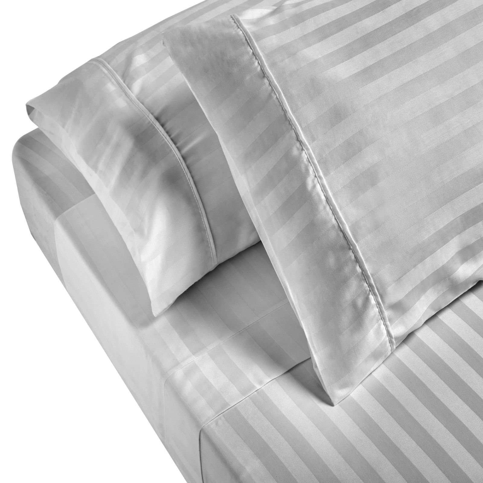 Royal Comfort 1200TC Sheet Set Damask Cotton Blend Ultra Soft Sateen Bedding - Queen - Silver 3