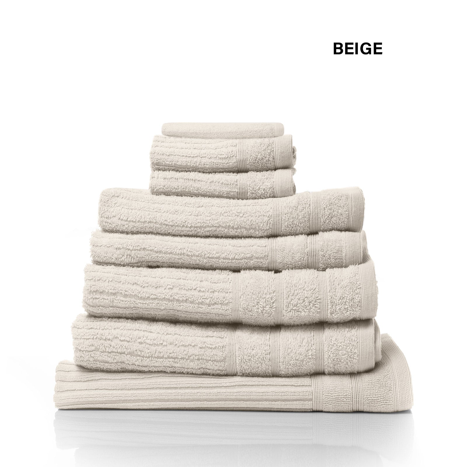 Royal Comfort Eden Egyptian Cotton 600GSM 8 Piece Luxury Bath Towels Set - Beige 5