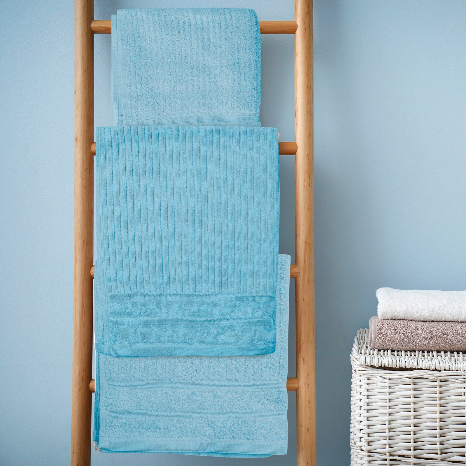 Royal Comfort Eden Egyptian Cotton 600GSM 8 Piece Luxury Bath Towels Set - Aqua 3