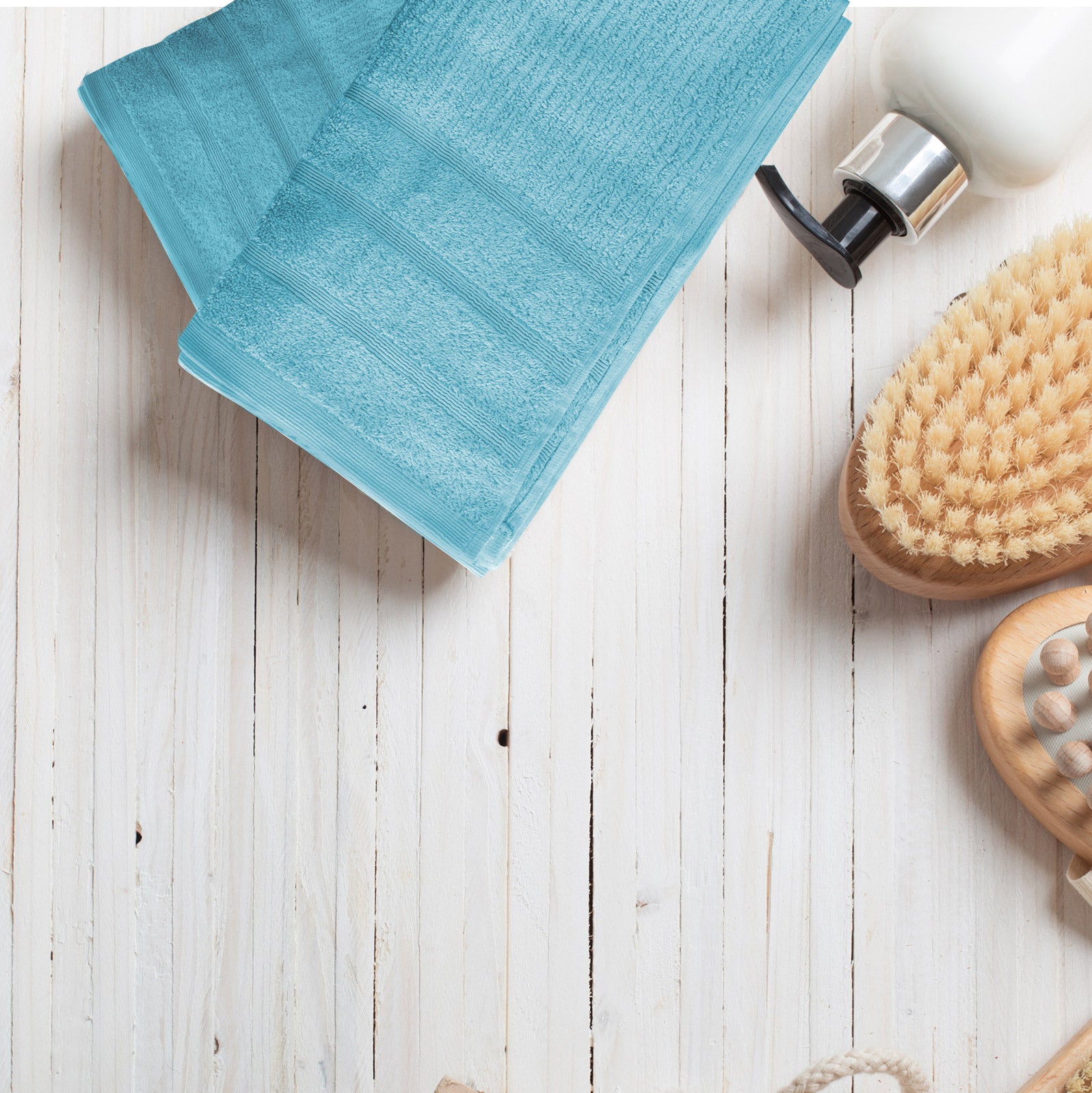 Royal Comfort Eden Egyptian Cotton 600GSM 8 Piece Luxury Bath Towels Set - Aqua 4