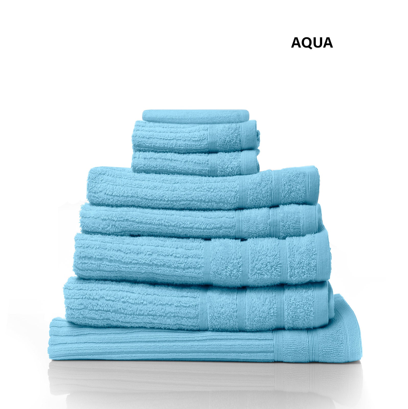 Royal Comfort Eden Egyptian Cotton 600GSM 8 Piece Luxury Bath Towels Set - Aqua 5