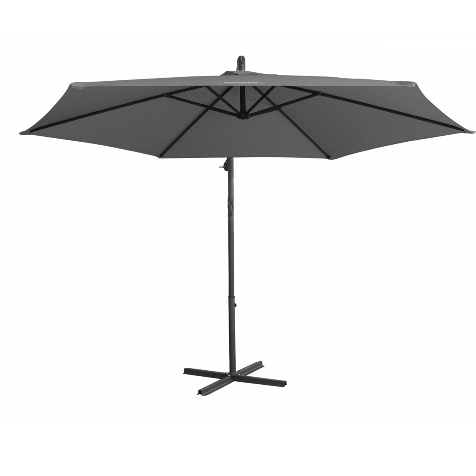 Milano 3M Outdoor Umbrella Cantilever With Protective Cover Patio Garden Shade - Charcoal 4
