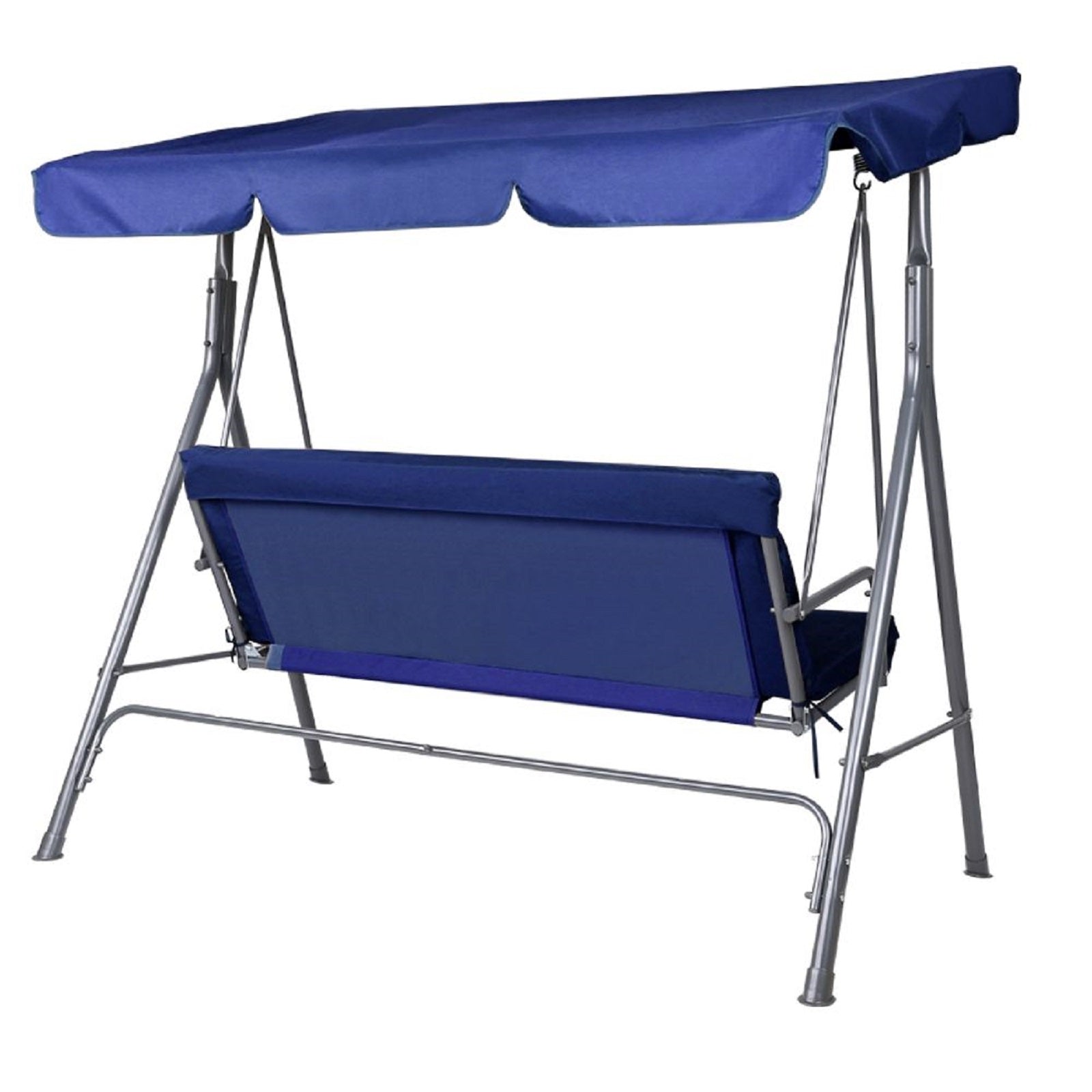 Milano Outdoor Swing Bench Seat Chair Canopy Furniture 3 Seater Garden Hammock - Dark Blue 5