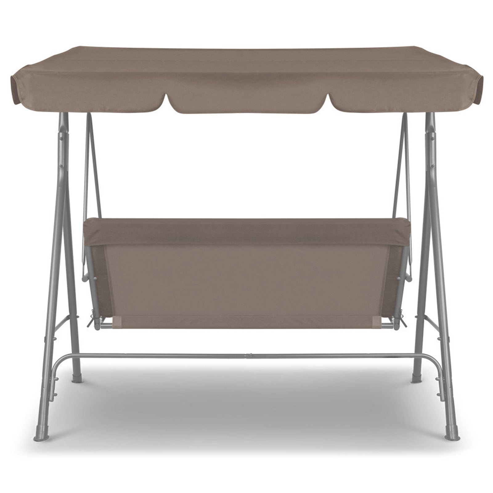 Milano Outdoor Swing Bench Seat Chair Canopy Furniture 3 Seater Garden Hammock - Coffee 5