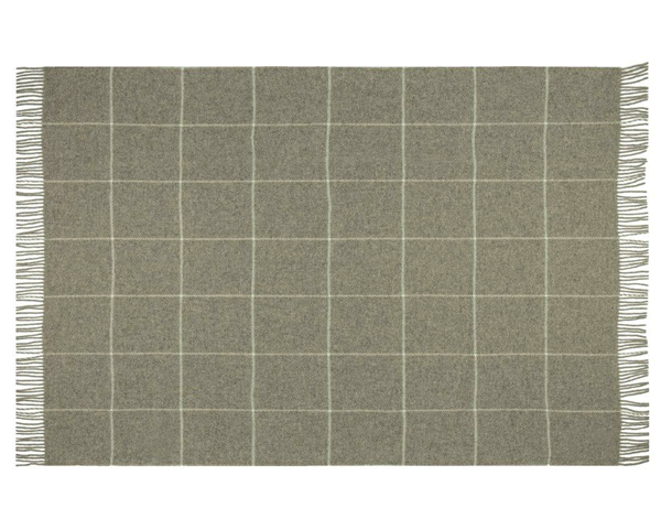 Brighton Throw - 100% NZ Wool - Beige Striped 3