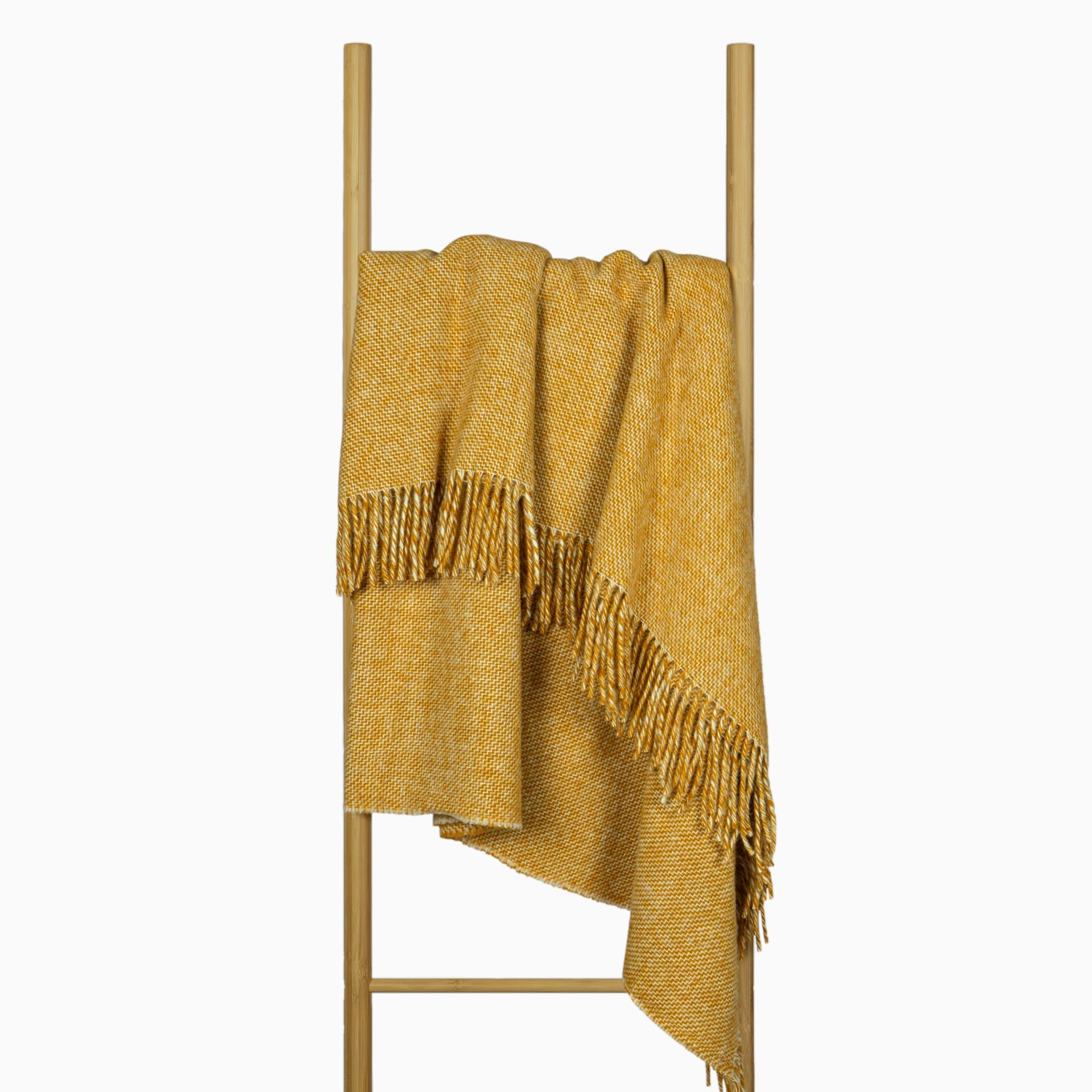 Cambridge Throw - 100% NZ Wool -  Mustard 3