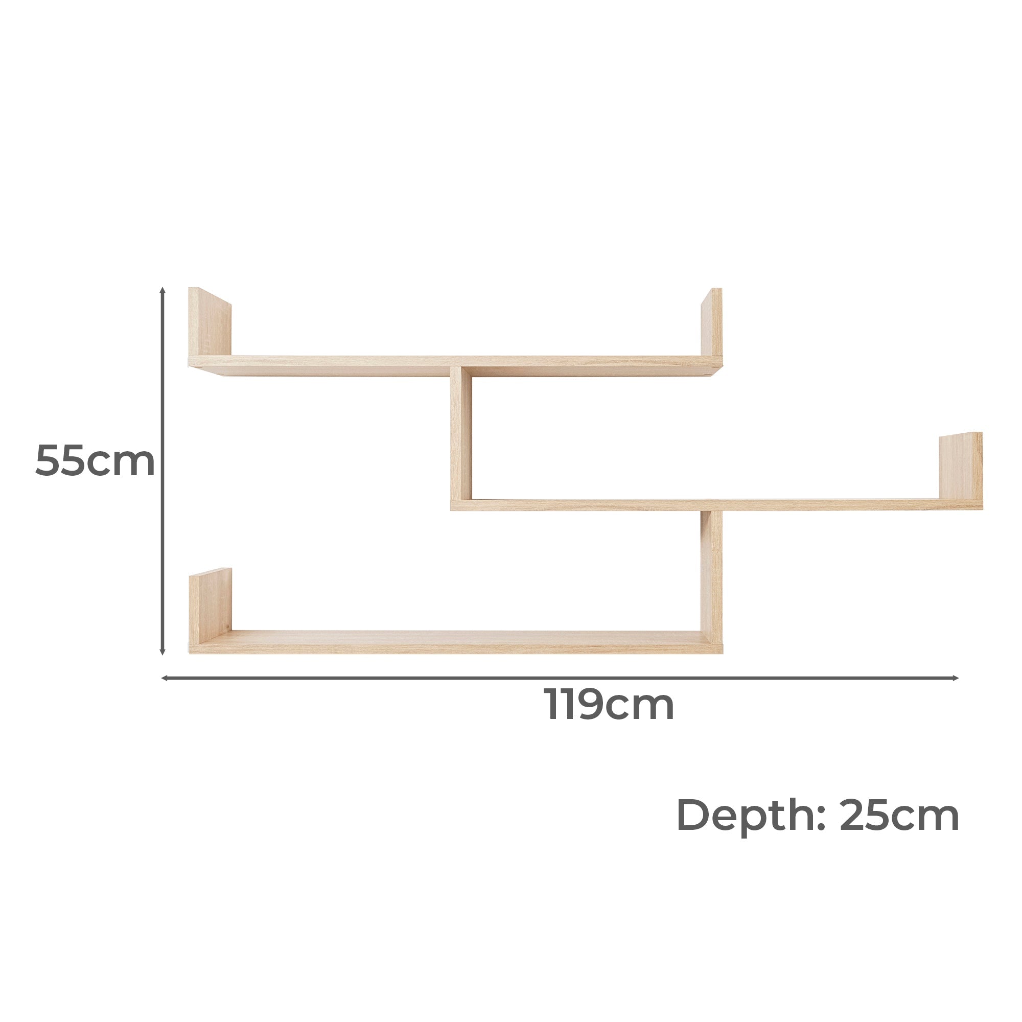ZURICH MULTI LEVEL SHELF KIT (OAK) 4