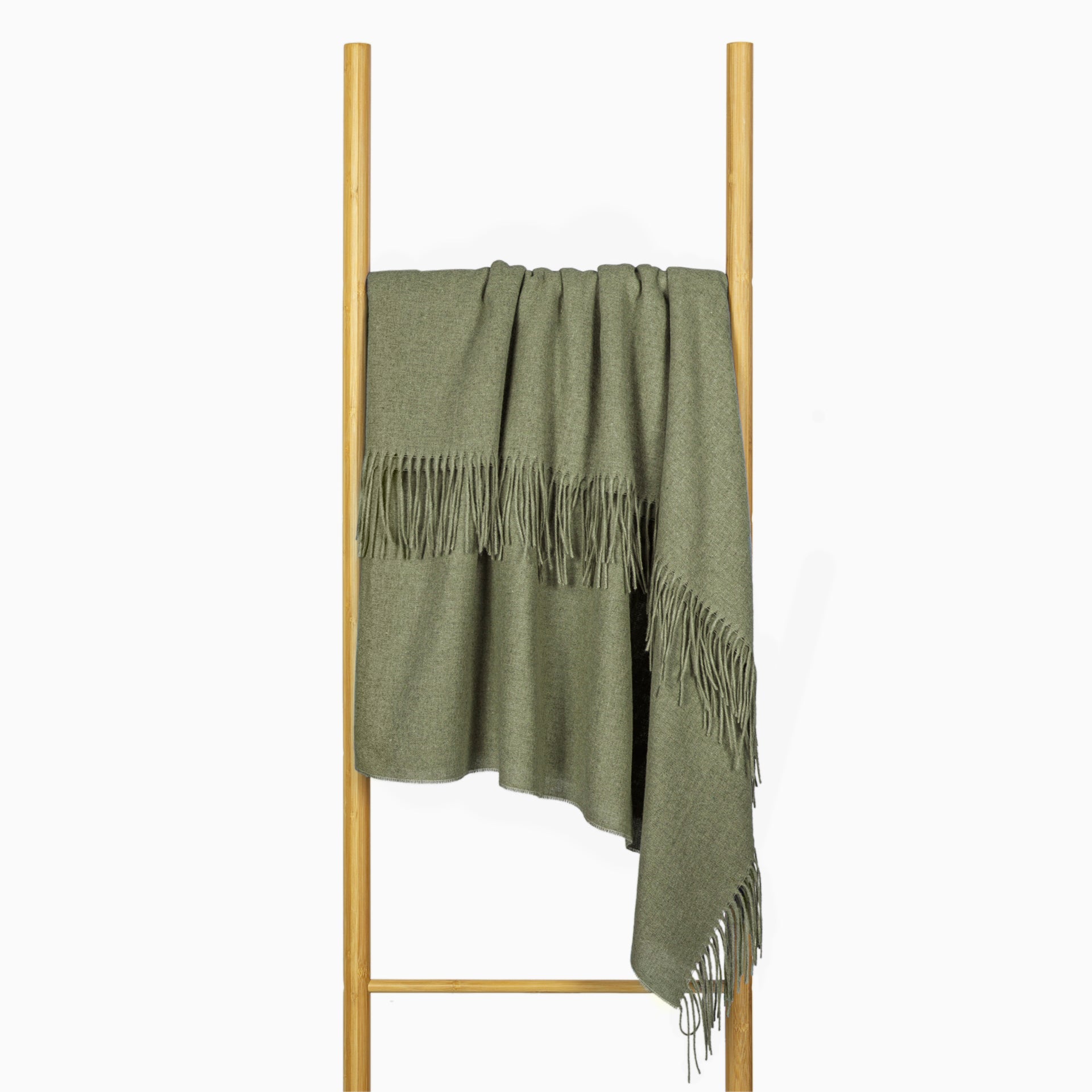 Paddington Throw - Fine Wool Blend - Olive 3