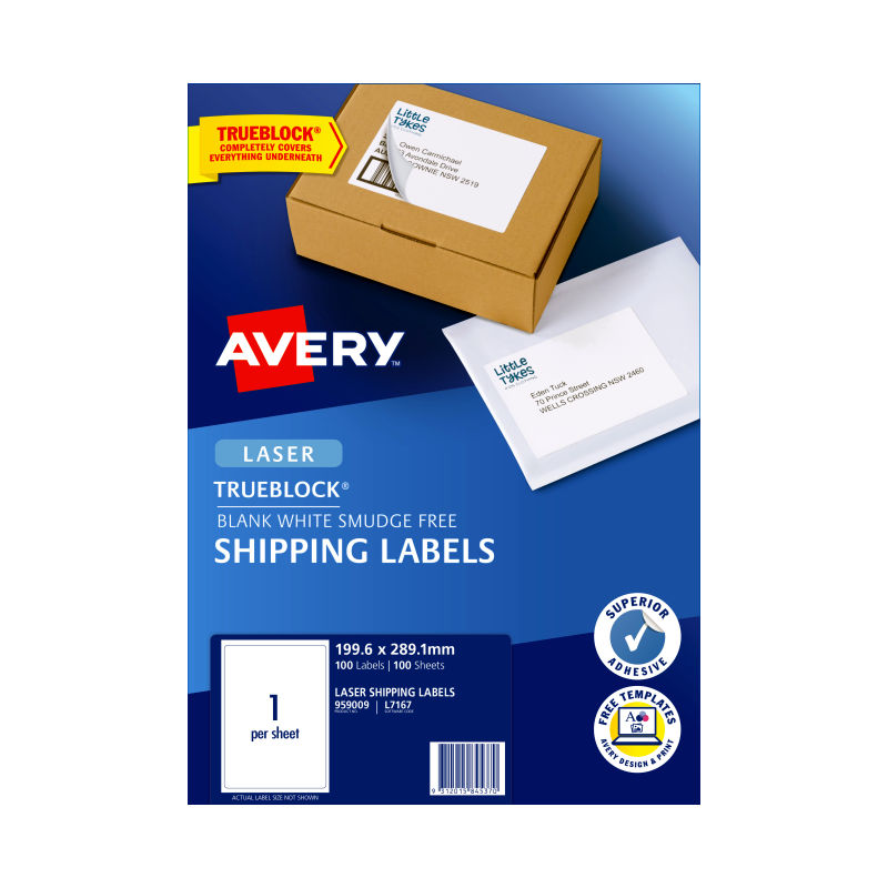 AVERY Laser Label L7167 1Up Pack of 100 3