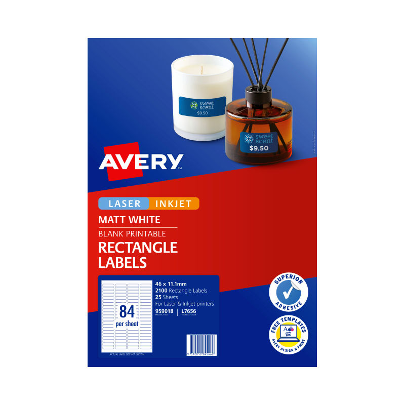 AVERY LIP MP Label L7656 84Up Pack of 25 3