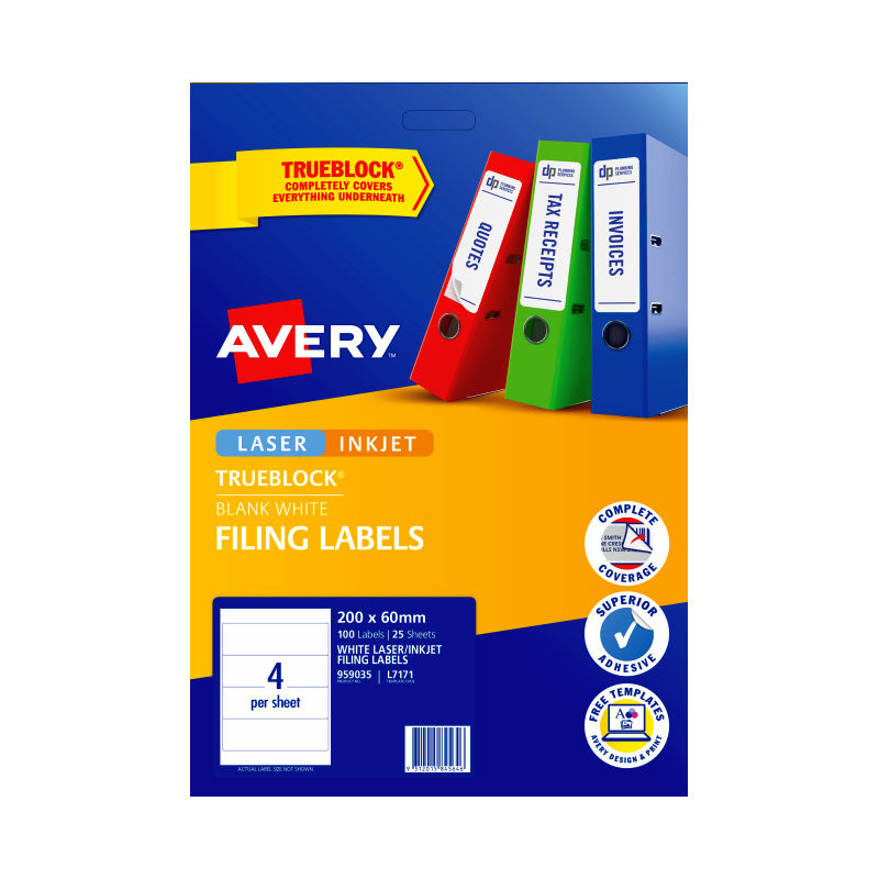 AVERY Laser Label L7171 4Up Pack of 25 3