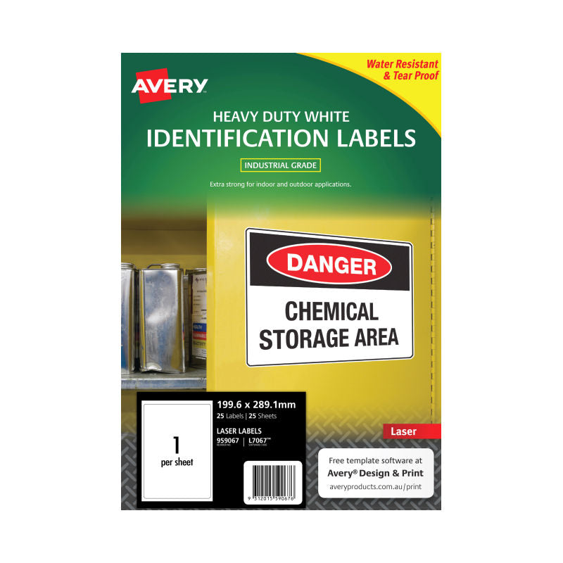 AVERY Laser Label L7067 1Up Pack of 25 3