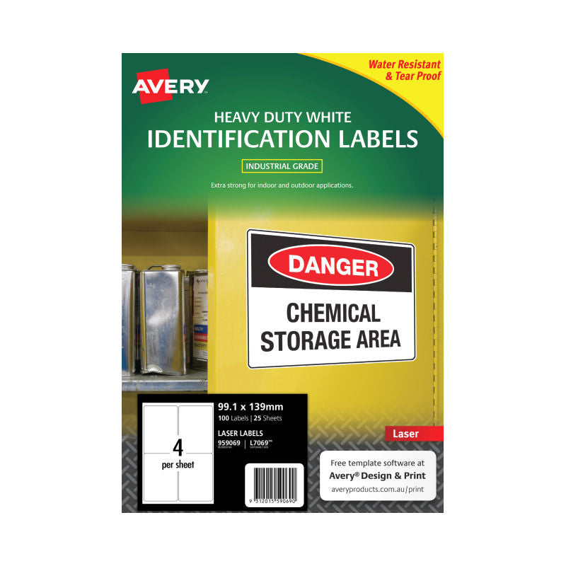 AVERY Laser Label L7069 4Up Pack of 25 3