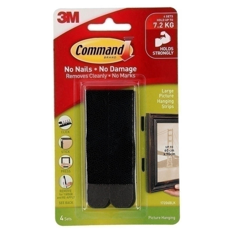COMMAND Strips 17206BLK Pk4 Bx6 3