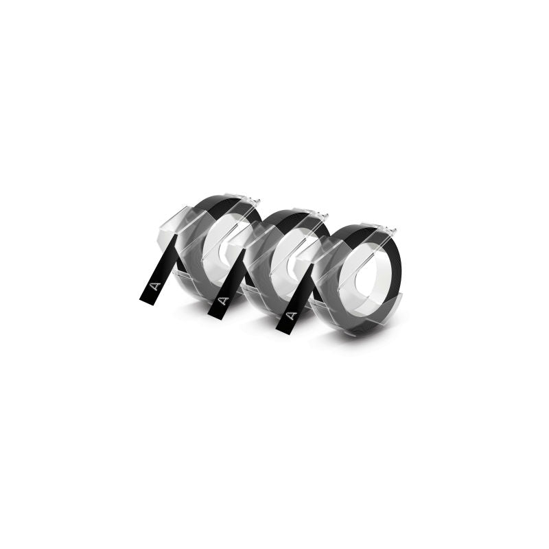 DYMO Embosser Tape 3pk Black 9mm x 3m 3