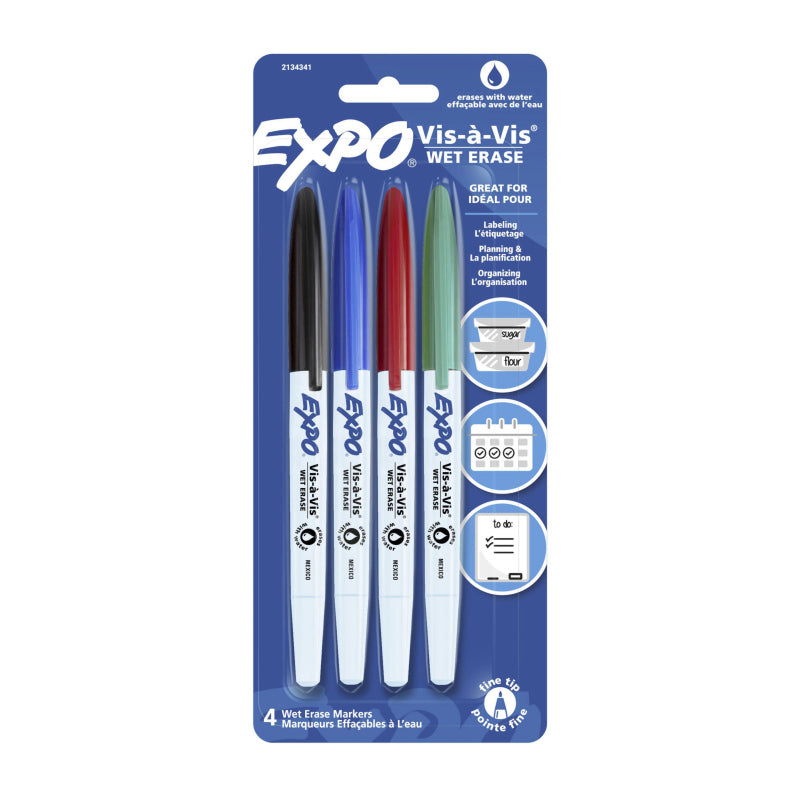 EXPO White Board Marker Wet Erase Pack of 4 Box of 6 3