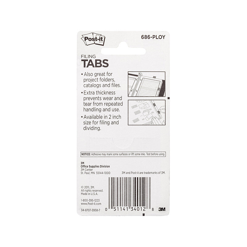 POST-IT Tab 686-PLOY 50x38 Pack of 4 Bx6 4