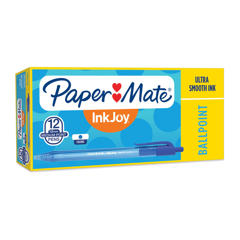 PAPER MATE InkJoy 100RT Ball Pen Blue Box of 12 3
