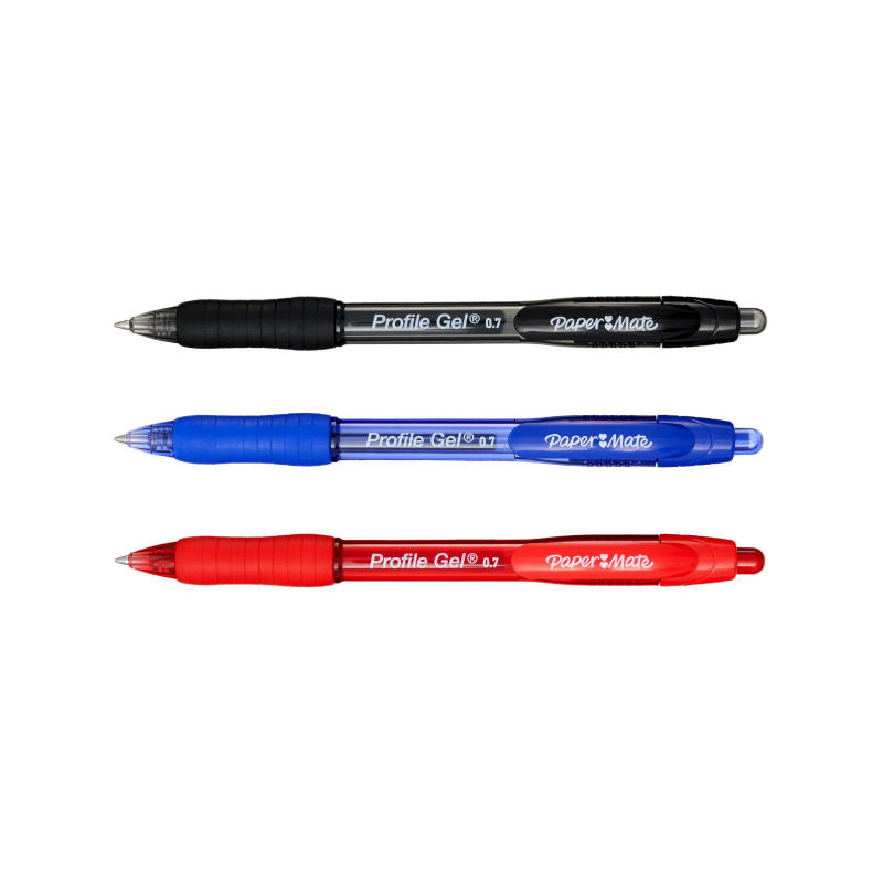 PAPER MATE Prfl Gel 0.7mm Ast Pack of 4 Box of 6 3