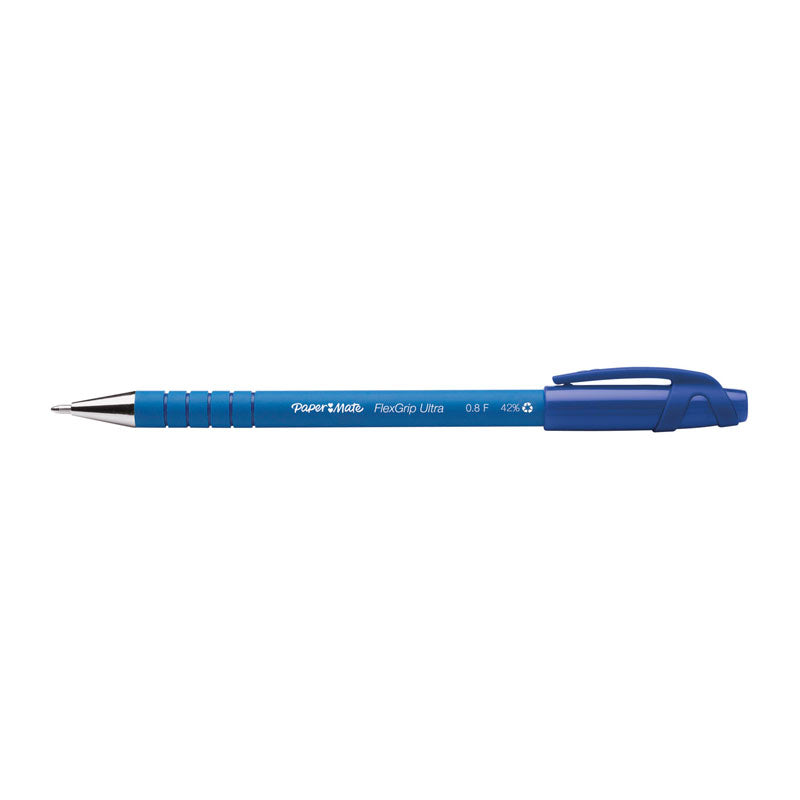 PAPER MATE Flex Grip Ball Pen 0.8mm Blu Box of 12 3