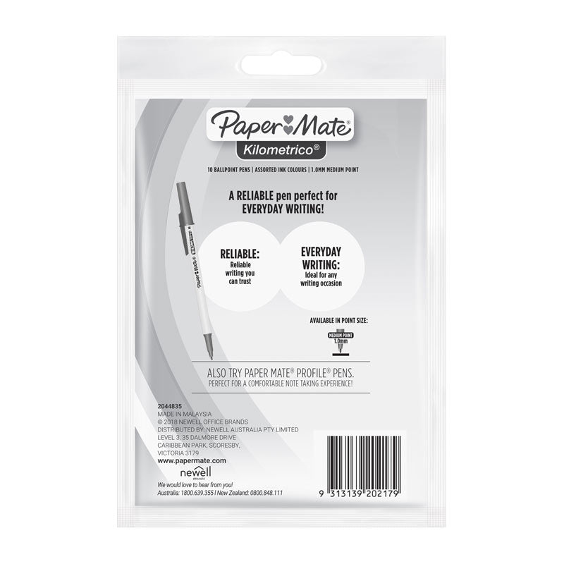 PAPER MATE Kilometrico Assorted Pack 10 Box12 3