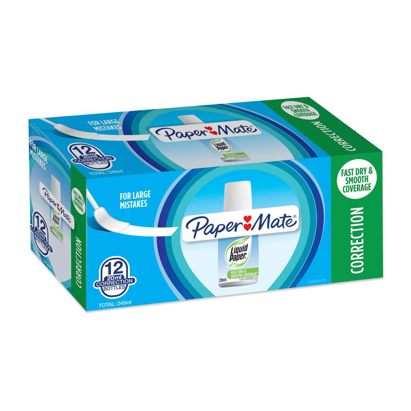 PAPER MATE LP Correct Fluid 20ml Box of 12 4